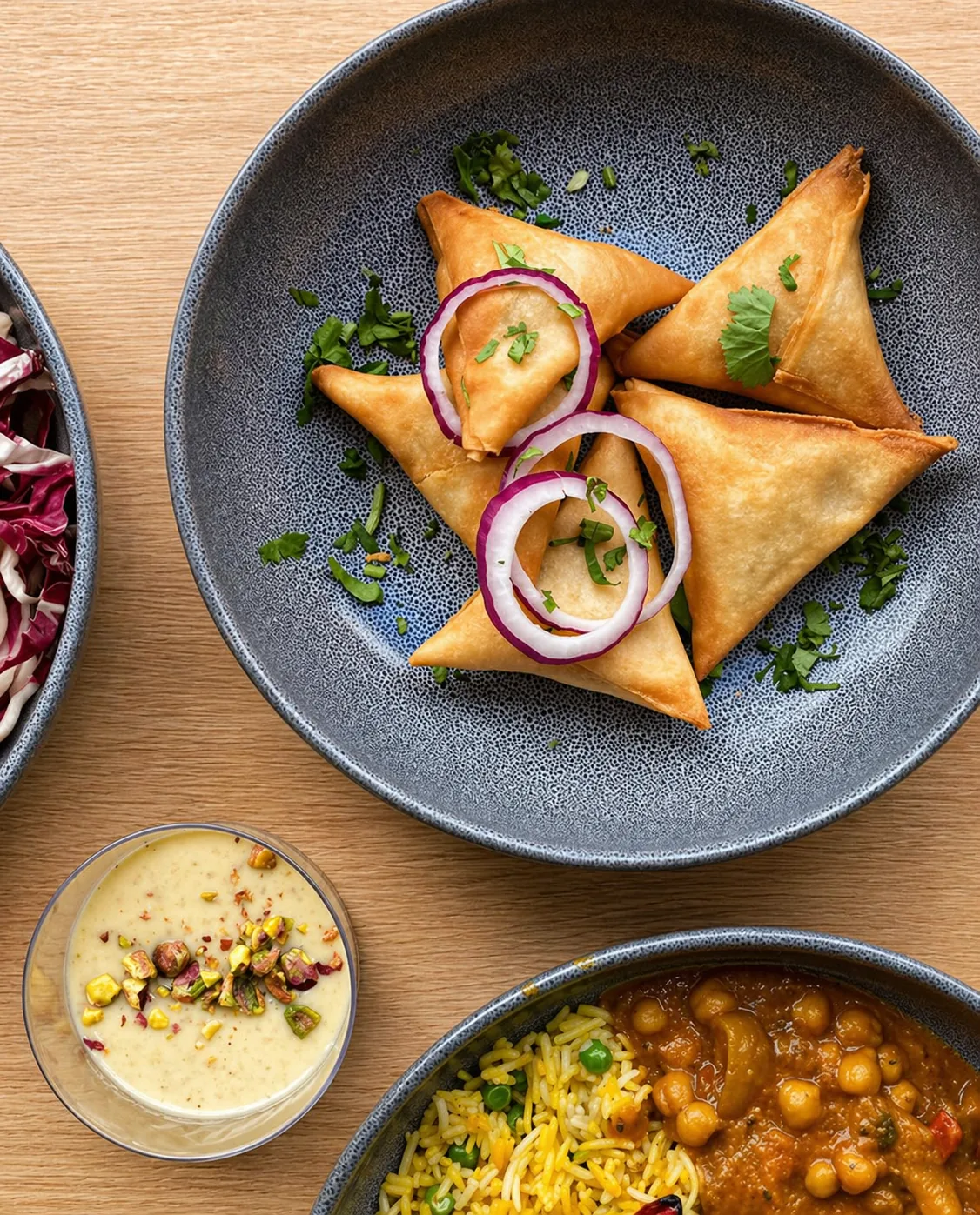 Samosas maison croustillants avec chutney à la mangue